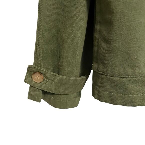 J Crew Funnelneck Field Jacket in Heavyweight Twill Utility Green MED NWT - Picture 8 of 10